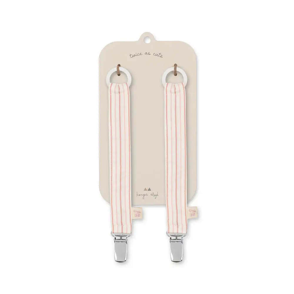 Konges Sløjd 2 Pack Pacifier Strap Stripie Petite Rose