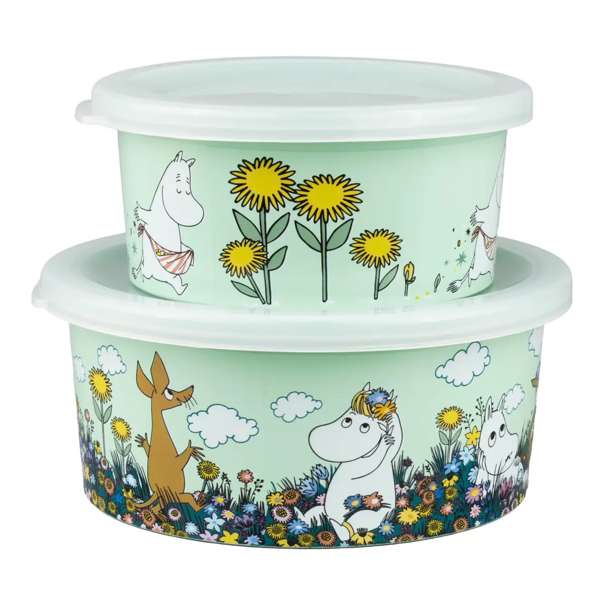 Rätt Start Moomin Meadow, snackboks, 2-pak, grøn