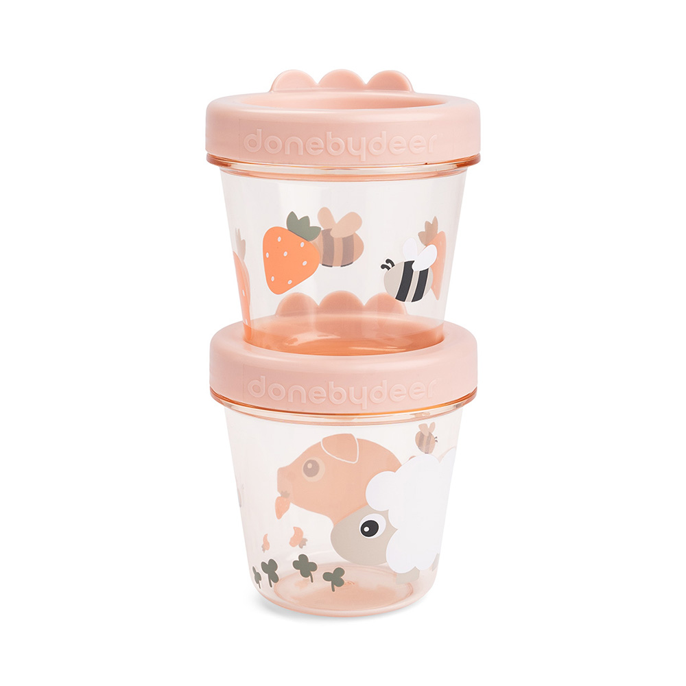 Done by Deer Babymad opbevaring 2-pak Tiny farm Powder