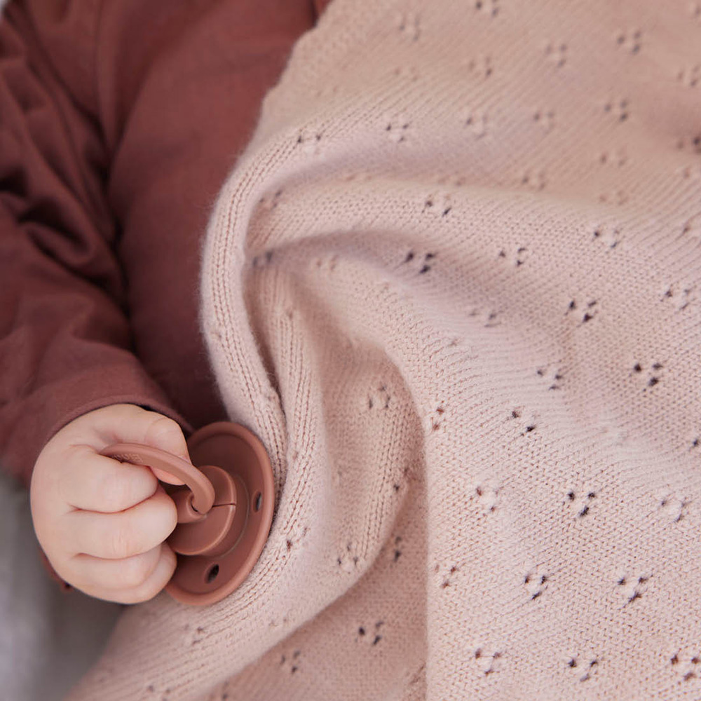 Elodie Pointelle tæppe - Blushing Pink