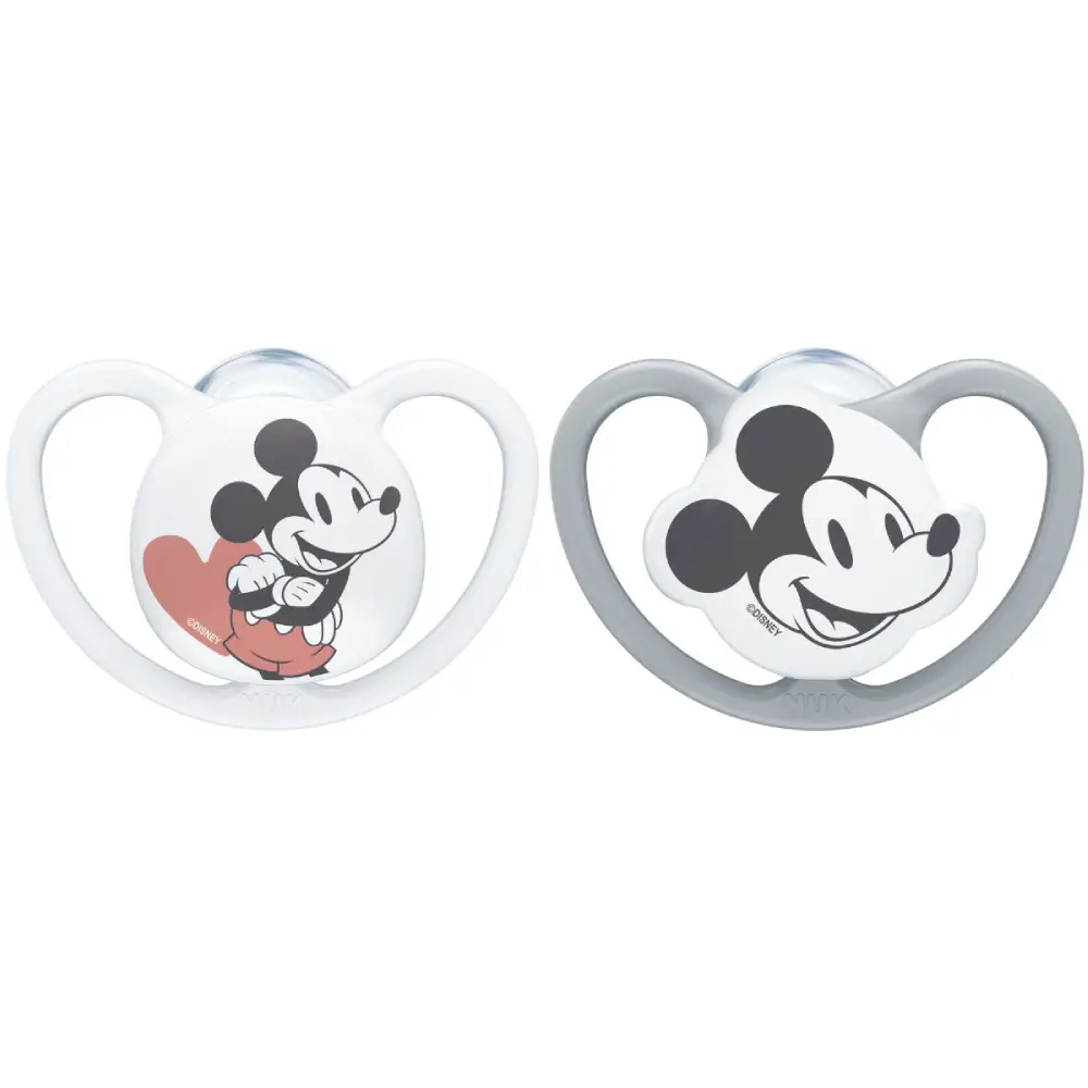 NUK Space Silikone Sut Mickey Grå/Hvid 0-6 måneder