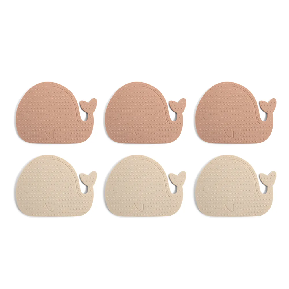 Filibabba Skridsikre mini bademåtter 6 stk. - Hvaler - Rose Mix