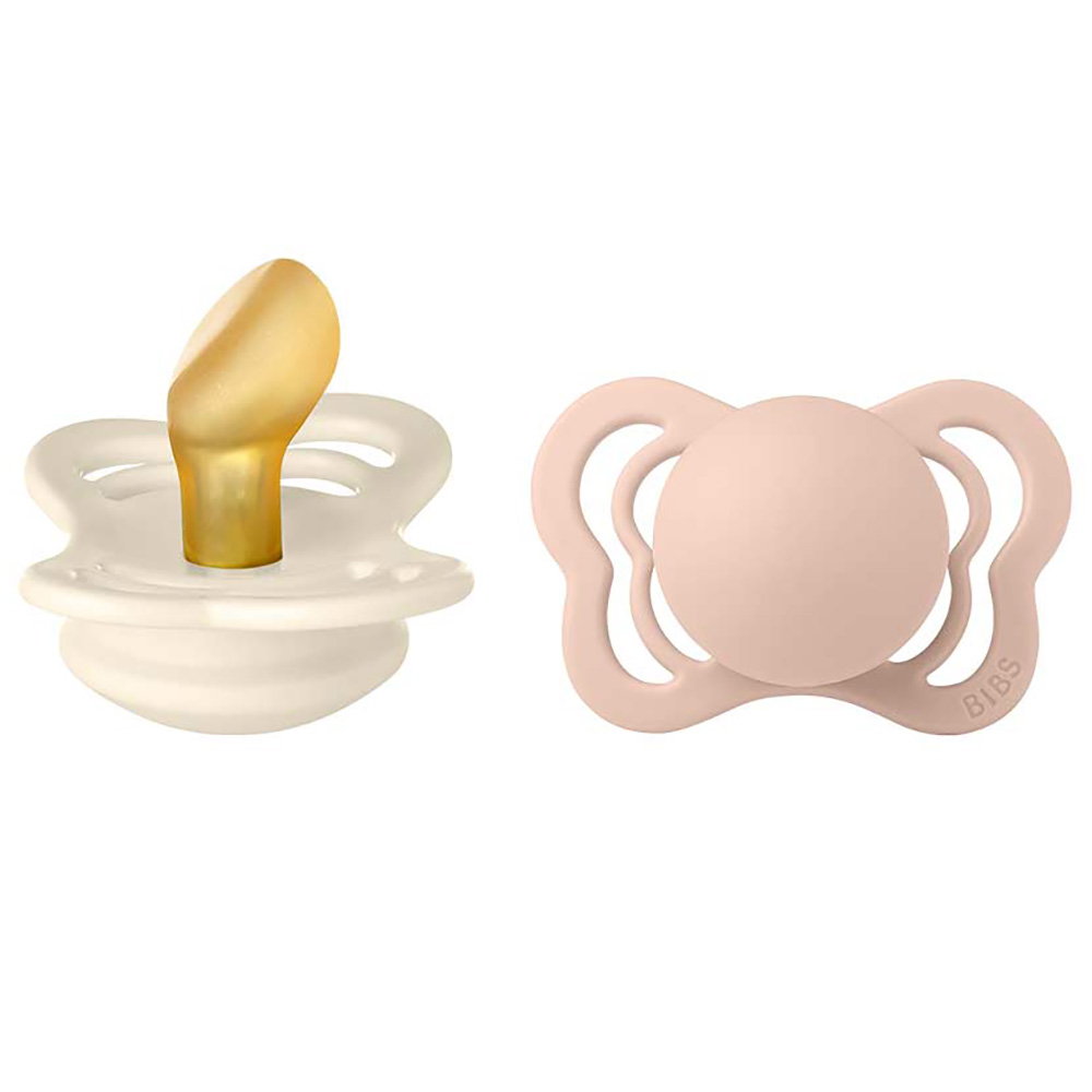 BIBS-sut Couture 2-pak latex 0-6m Ivory/Blush