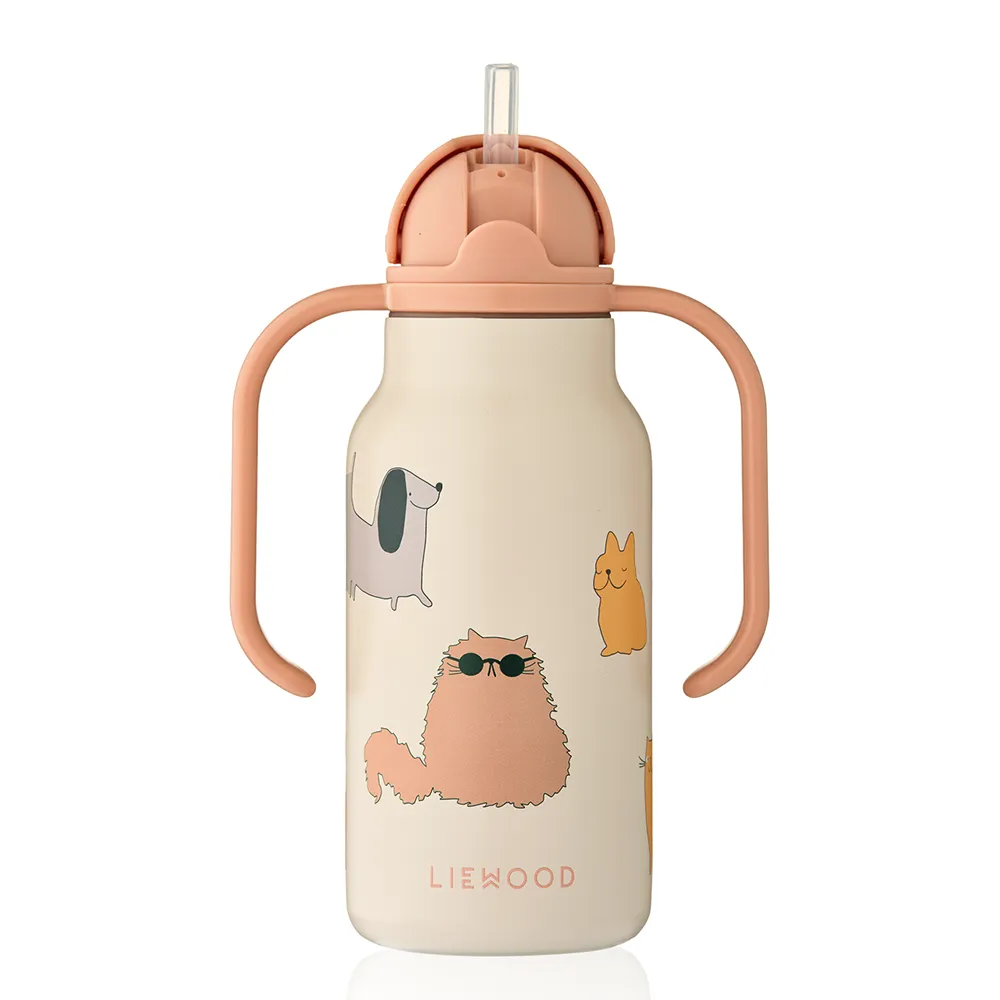 Liewood Kimmie vandflaske 250 ml Cats and Dogs / Sandy