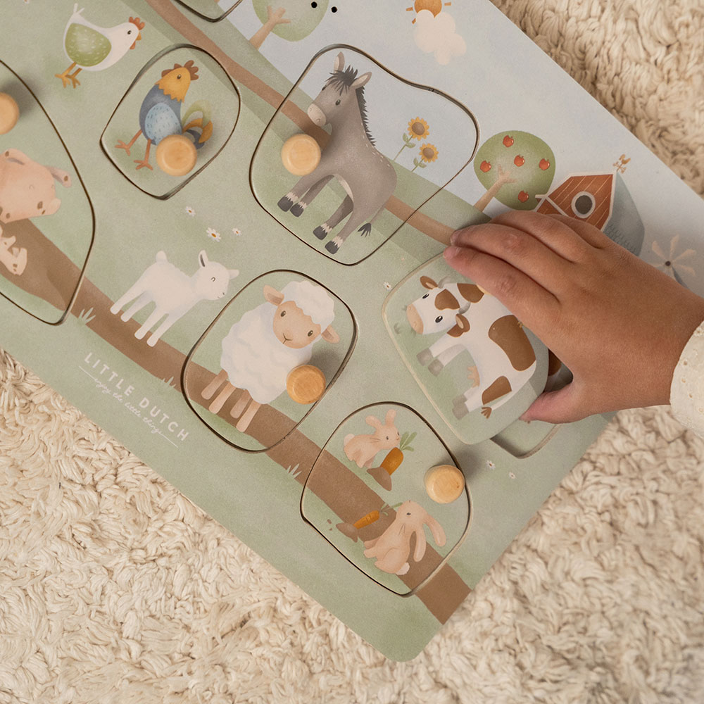 Little Dutch Træpuslespil med Lyd – Little Farm