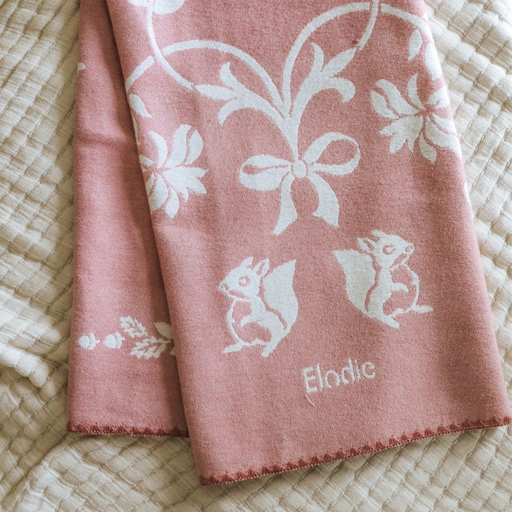 Elodie Details Jacquard Tæppe Mullberry Pink