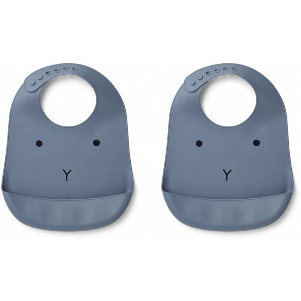 Liewood Tilda hagesmæk silikone 2-p Rabbit blue wave