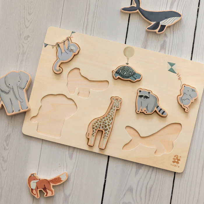 Sebra knoppuslespil i træ, World of Sebra
