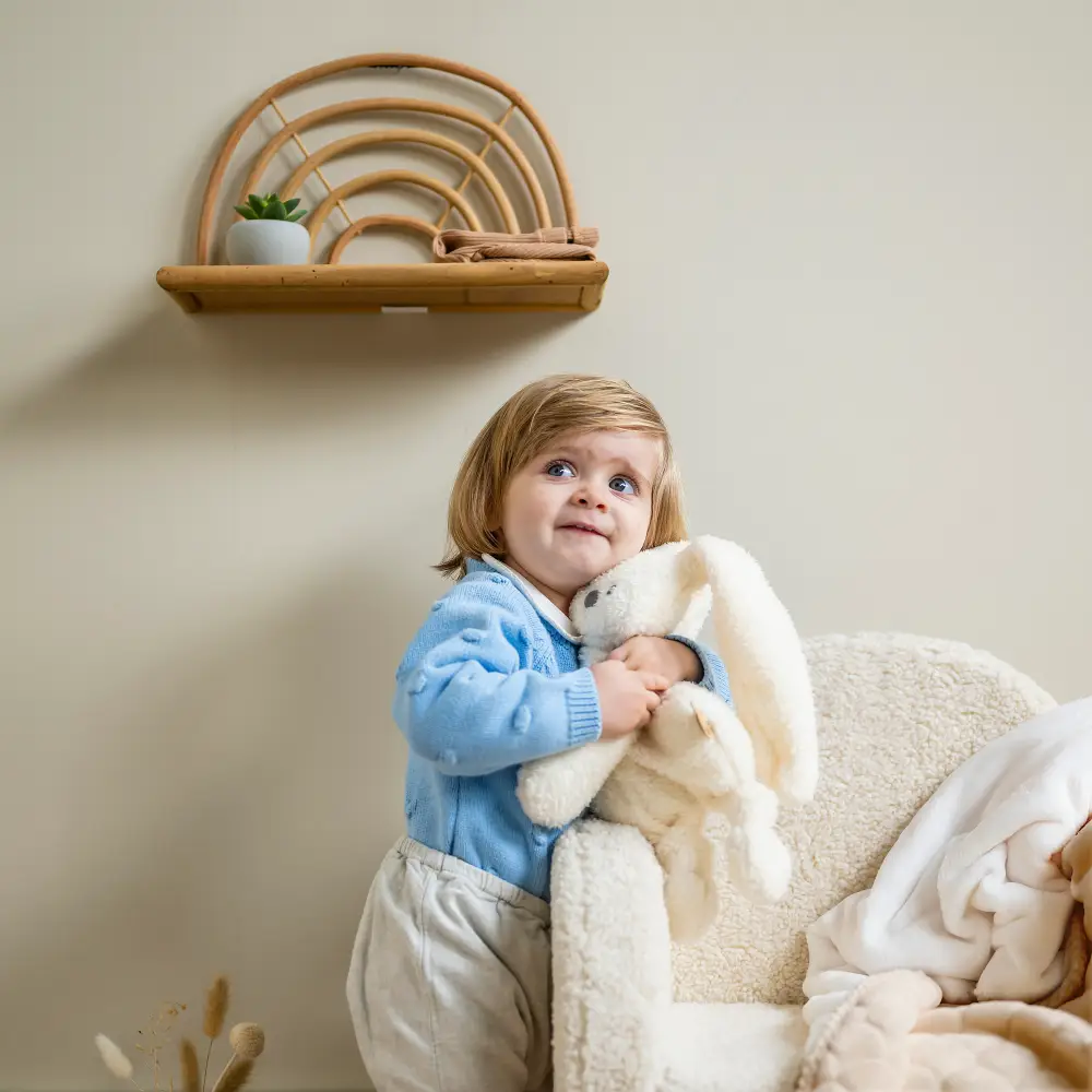 Nattou Lapidou Bamse Plysdyr Kanin Råhvid