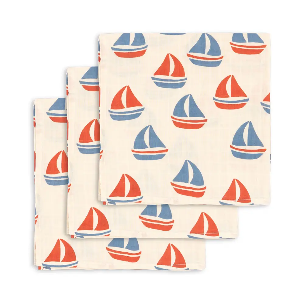 Konges Sløjd Musselinklud 3-pak GOTS Ahoy