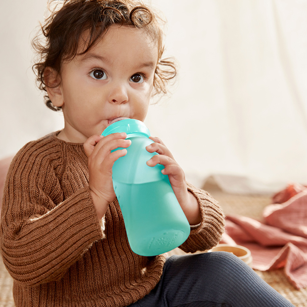 Everyday Baby sutteflaske med varmeføler Healthy + 240 ml - Turquoise