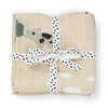 Done by Deer Muslin-tæppe 2-pak Tiny farm Sand