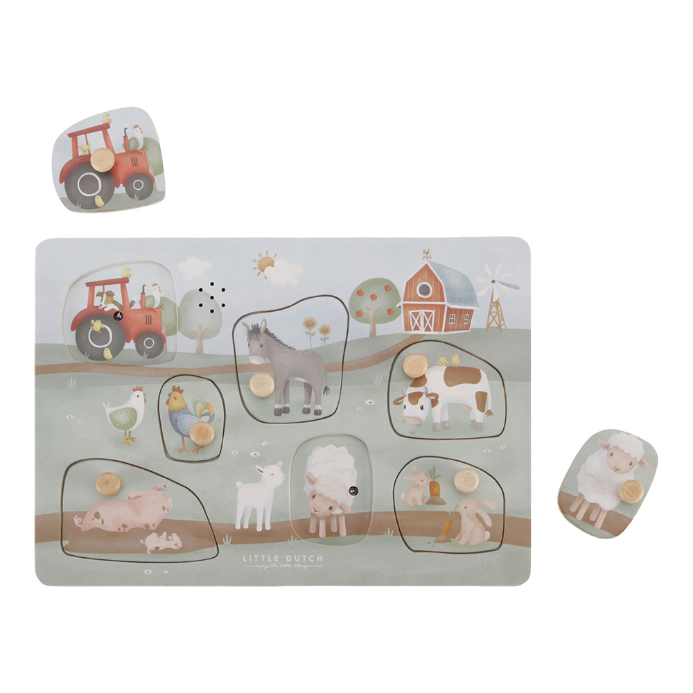 Little Dutch Træpuslespil med Lyd – Little Farm