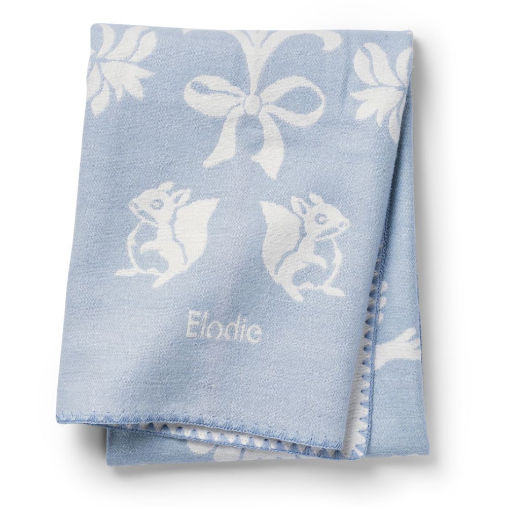 Elodie Details Jacquard Tæppe Blueberry Blue