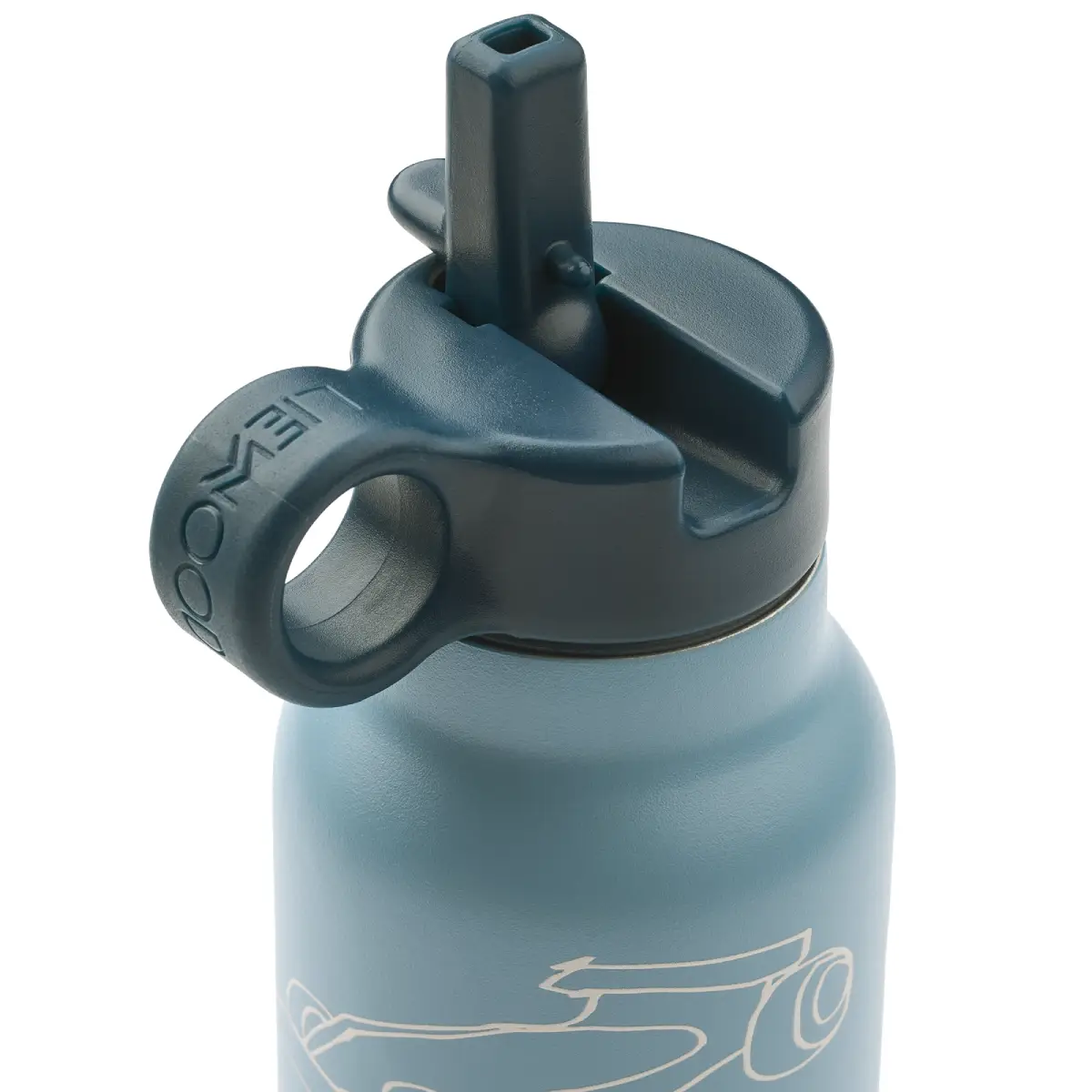 Liewood Falk-drikkedunk 350 ml – racerbiler / Beach Blue