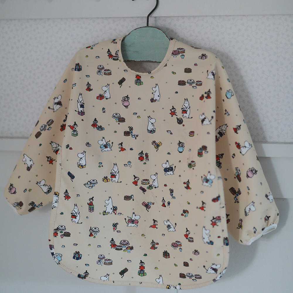 Rätt Start Moomin Picnic, Hagesmæk med ærme, beige