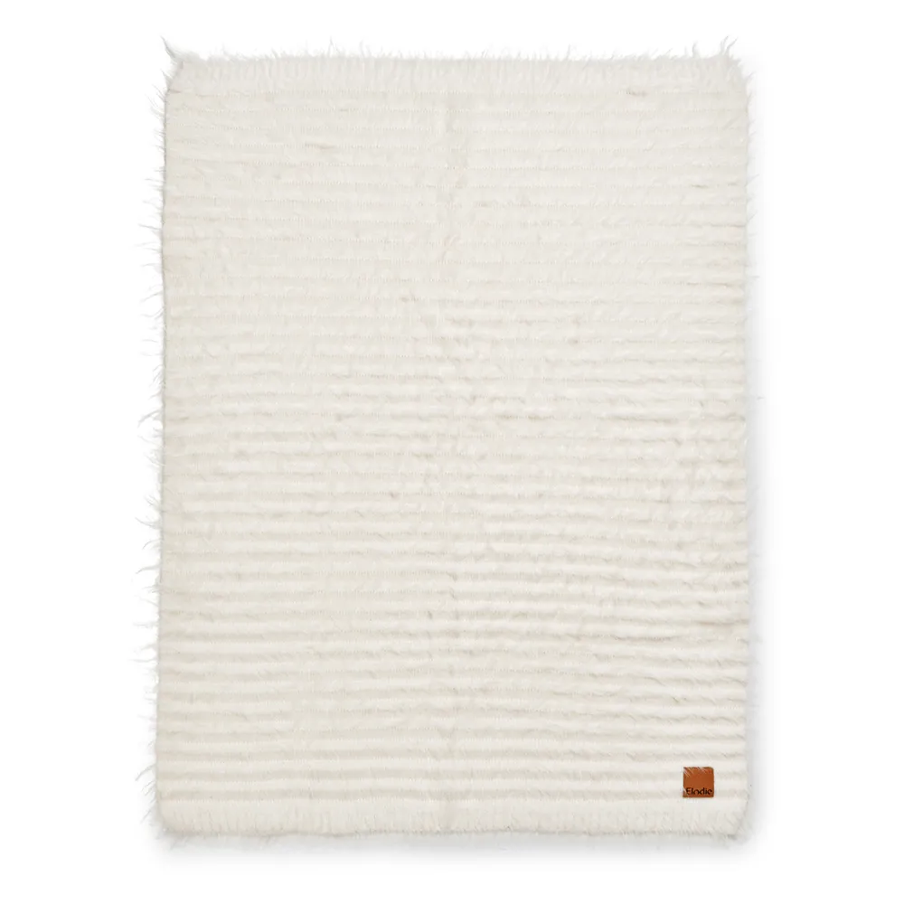 Elodie Furry Knit Tæppe Vanilla White