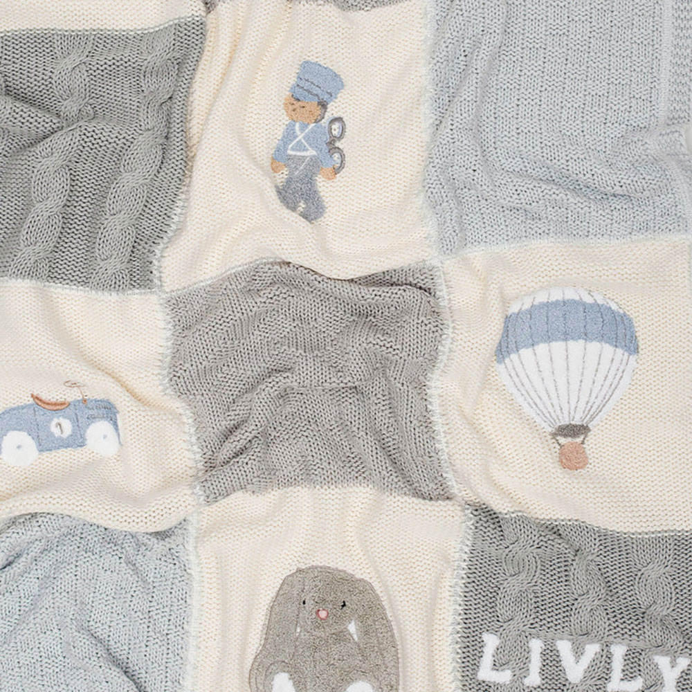 Livly Playroom Strikket Tæppe Blue