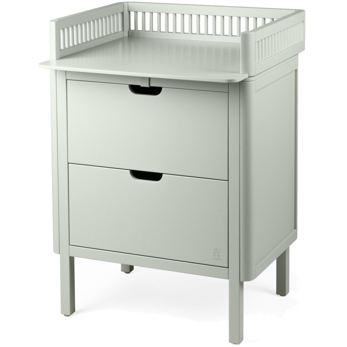 Sebra Puslebord med skuffer mist green