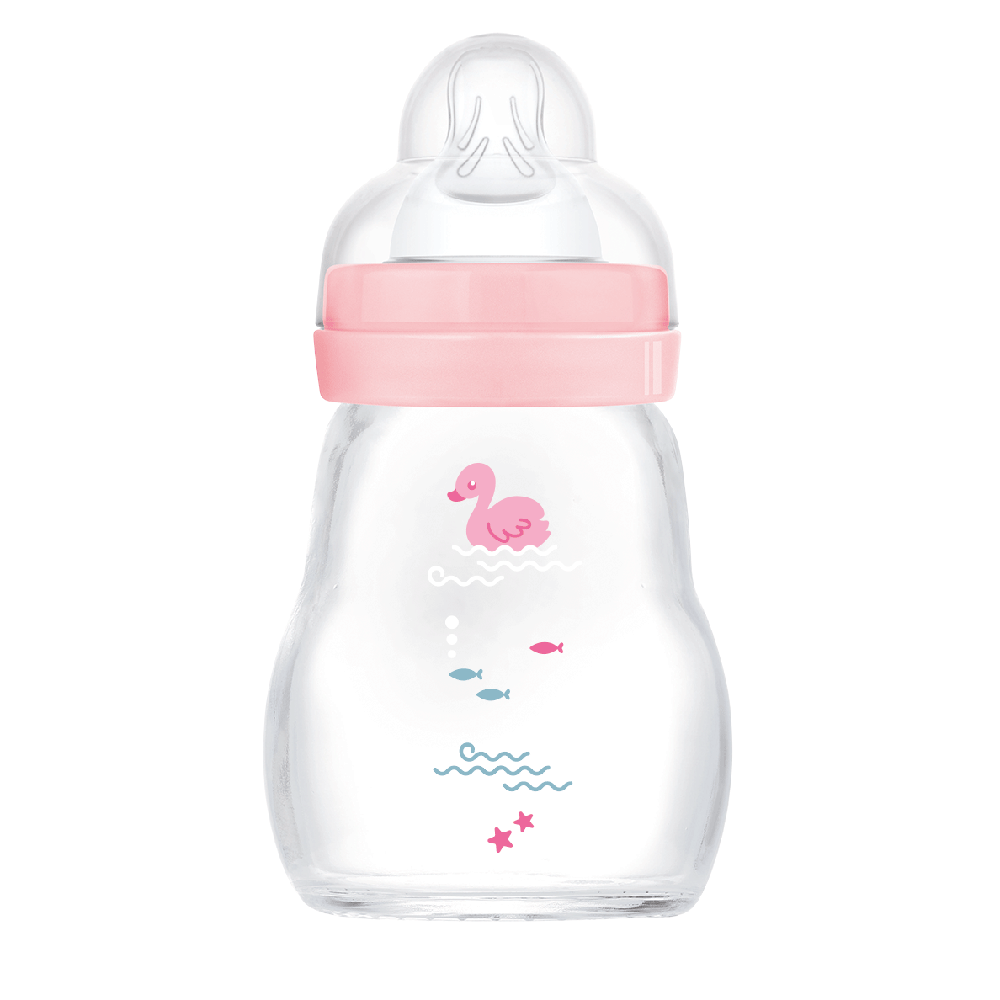 MAM Feel Good Glasflaske 170 ml Blandede farver 1p