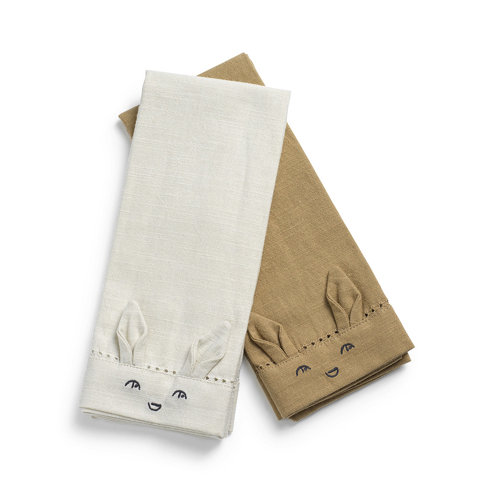 Elodie servietter 2-pak Lily White / Warm sand