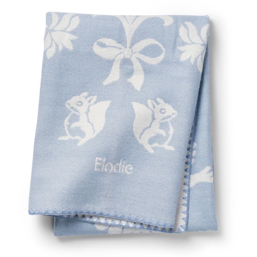 Elodie Details Jacquard Tæppe Blueberry Blue