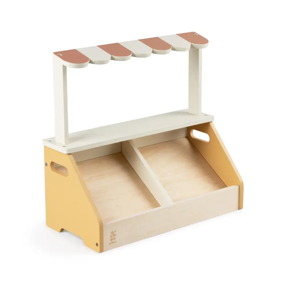 Sebra markedsbod i træ