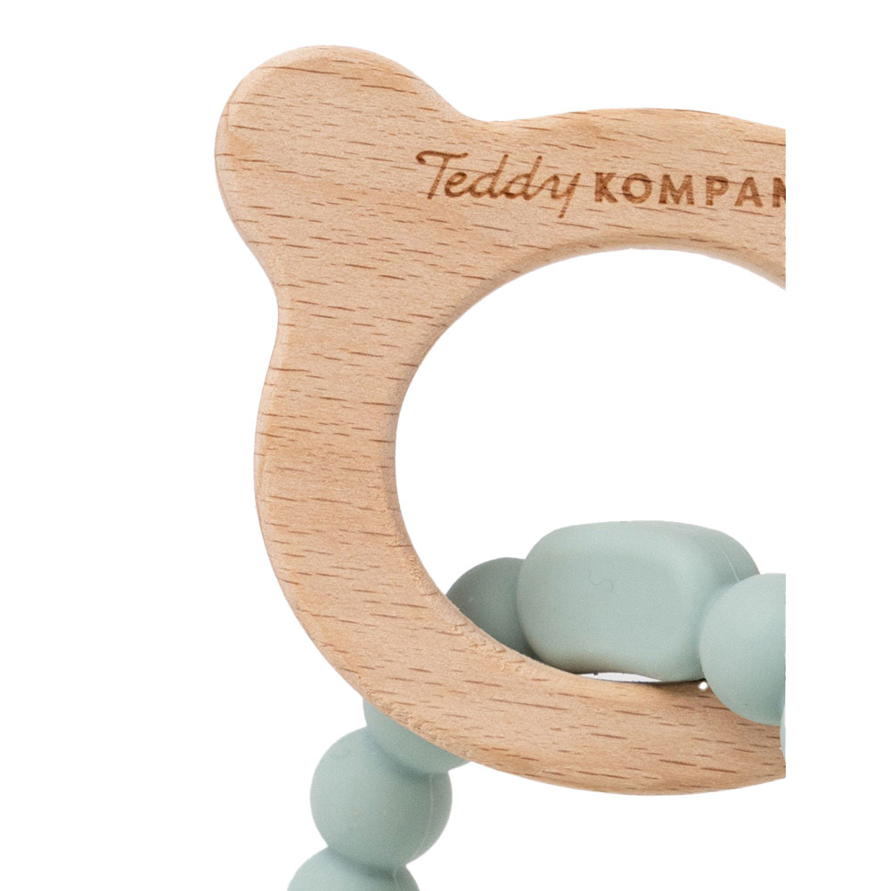 Teddykompaniet Bidering i silikone & træ lindeblomsgrøn