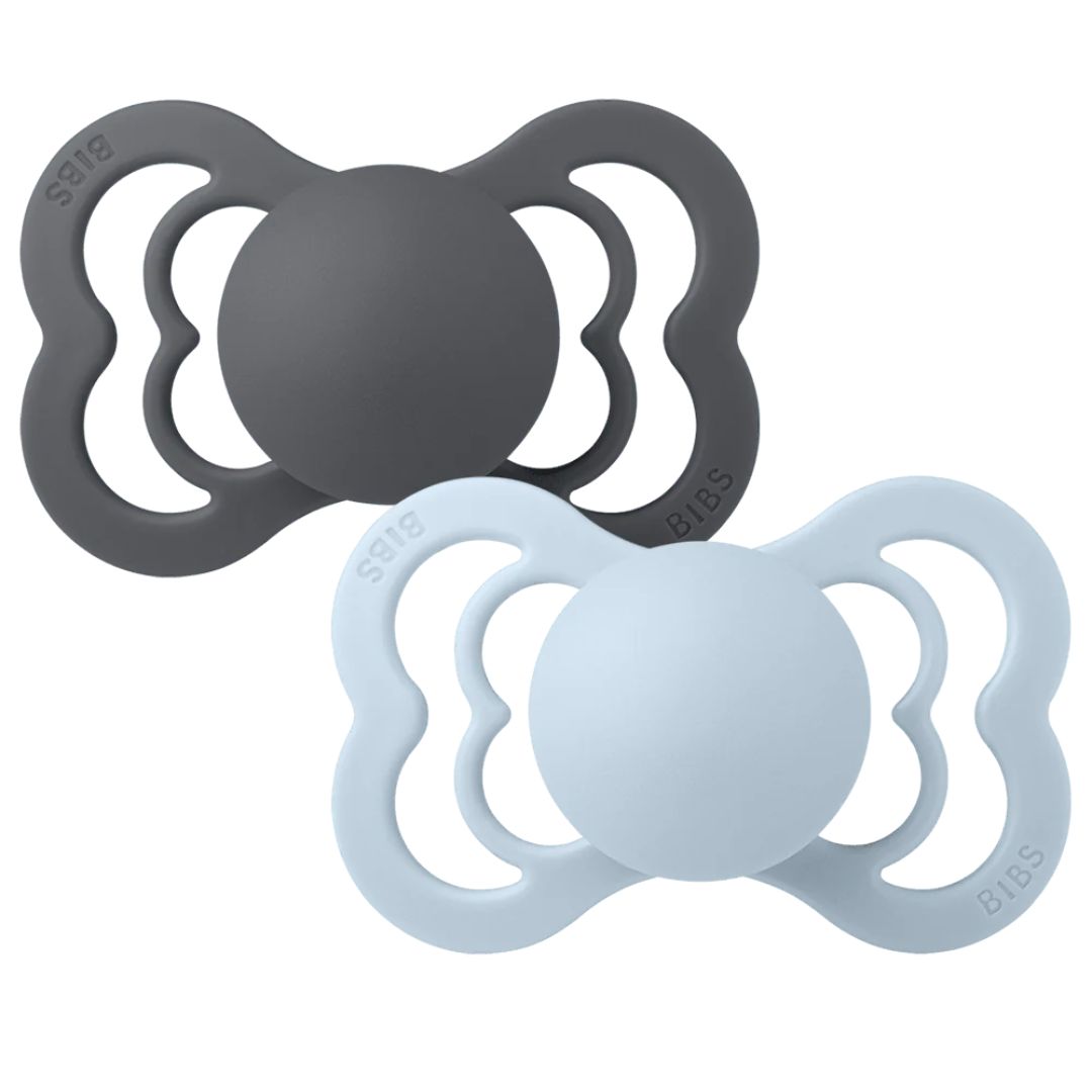 Hagesmæk Napp 2-Pack Supreme 6-18m Silicone Iron/Babyblue