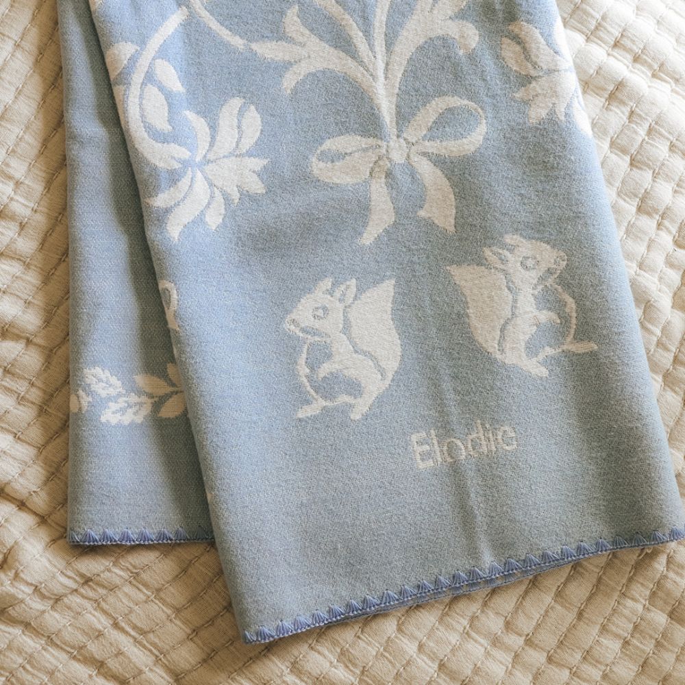 Elodie Details Jacquard Tæppe Blueberry Blue