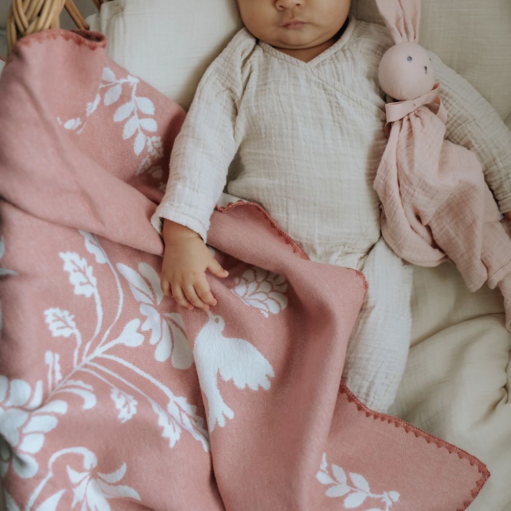 Elodie Details Jacquard Tæppe Mullberry Pink