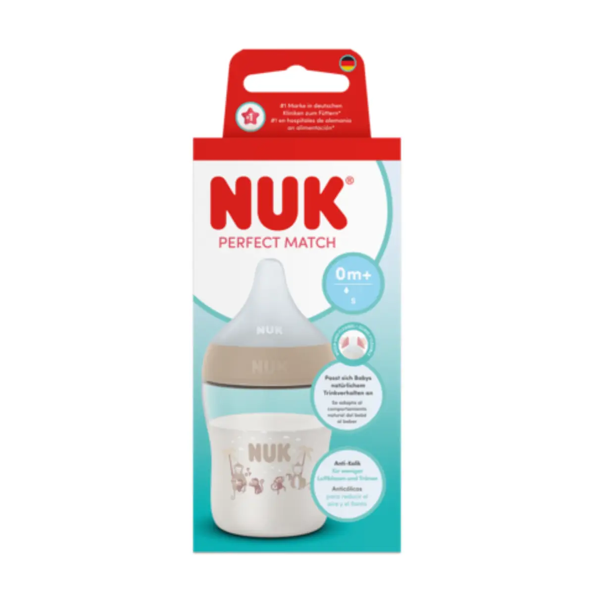 NUK Perfect Match-flaske 150 ml, abe, 0 måneder+