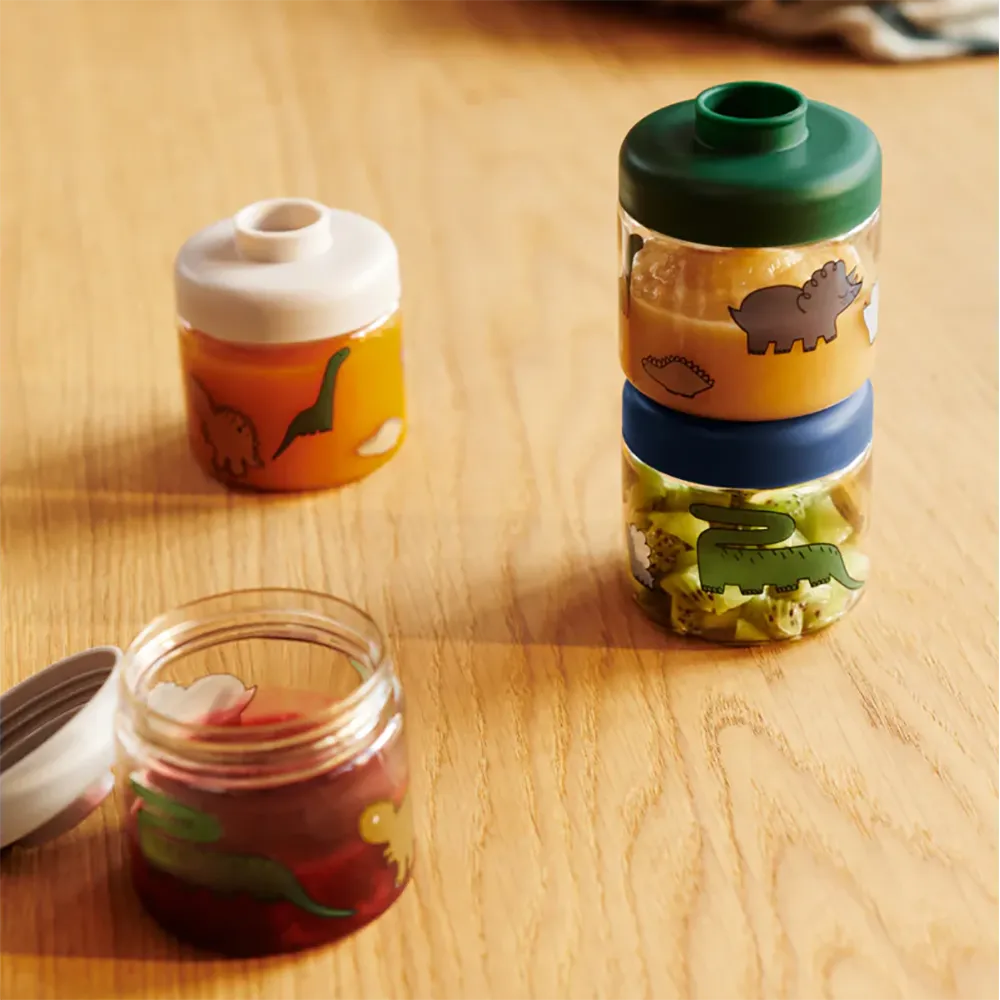 Liewood Dominique Baby Food Tritan Boxes 4-Pack Dinosaurs / Mist