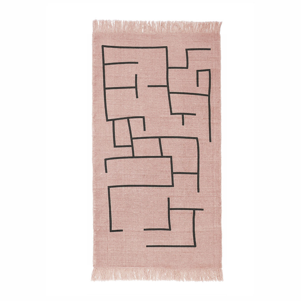 Kids Concept tæppe geometrisk pink 90x130 cm 