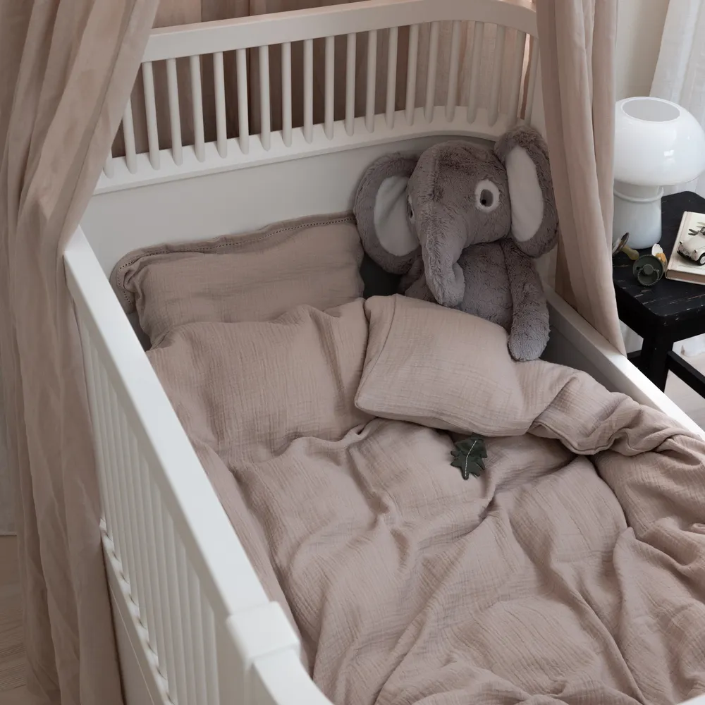 Sebra Sengetøj junior musselin seabreeze beige