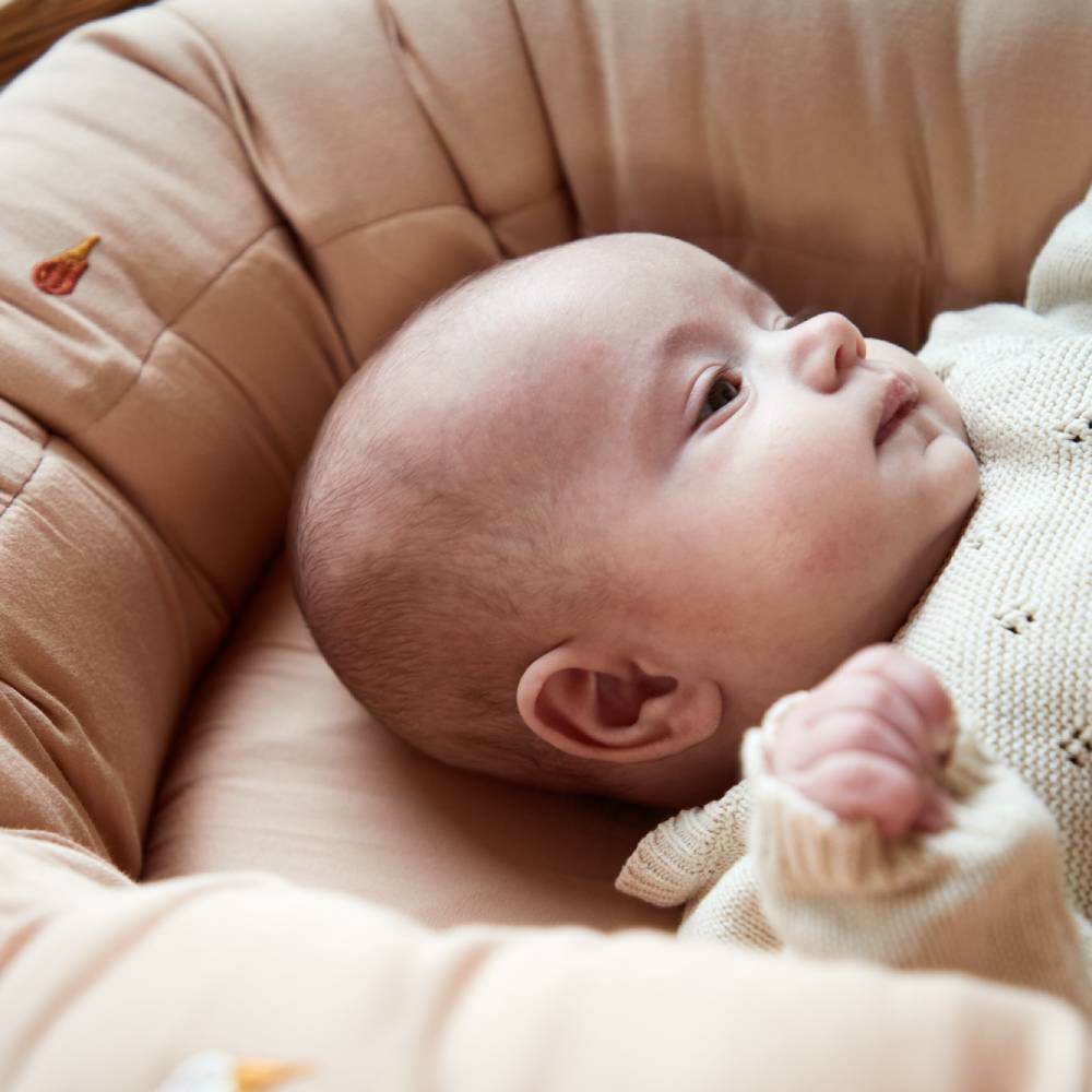 Filibabba Baby Nest 2nd Generation - broderet cool sommerdesign - Frappé