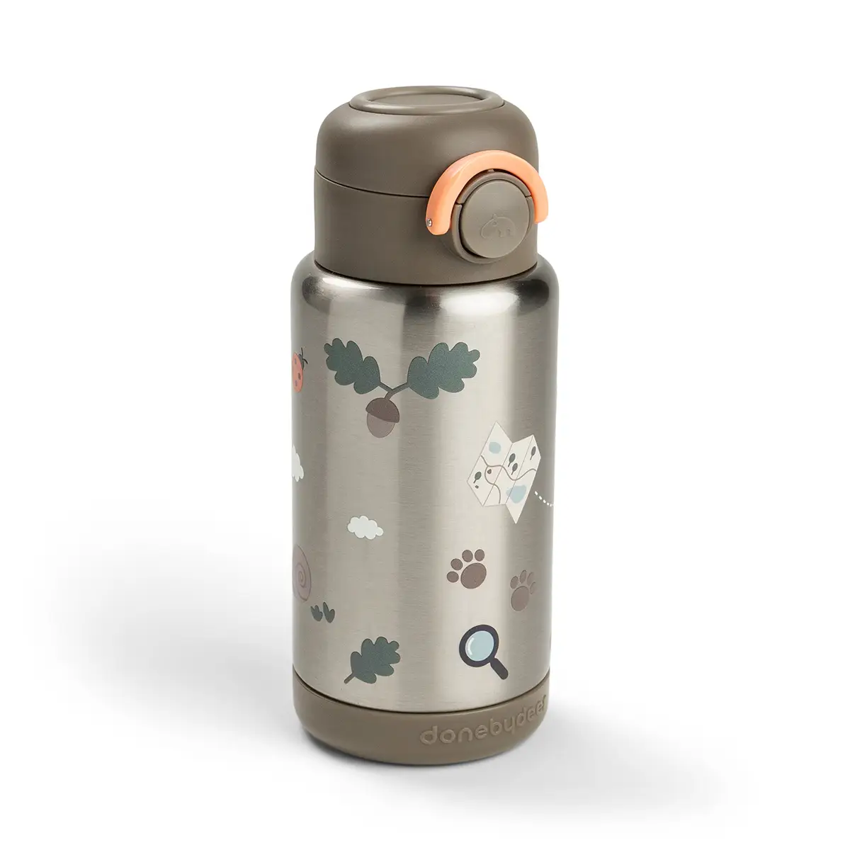 Done by Deer isoleret drikkeflaske med sugerør Tiny Trails Sand 340 ml
