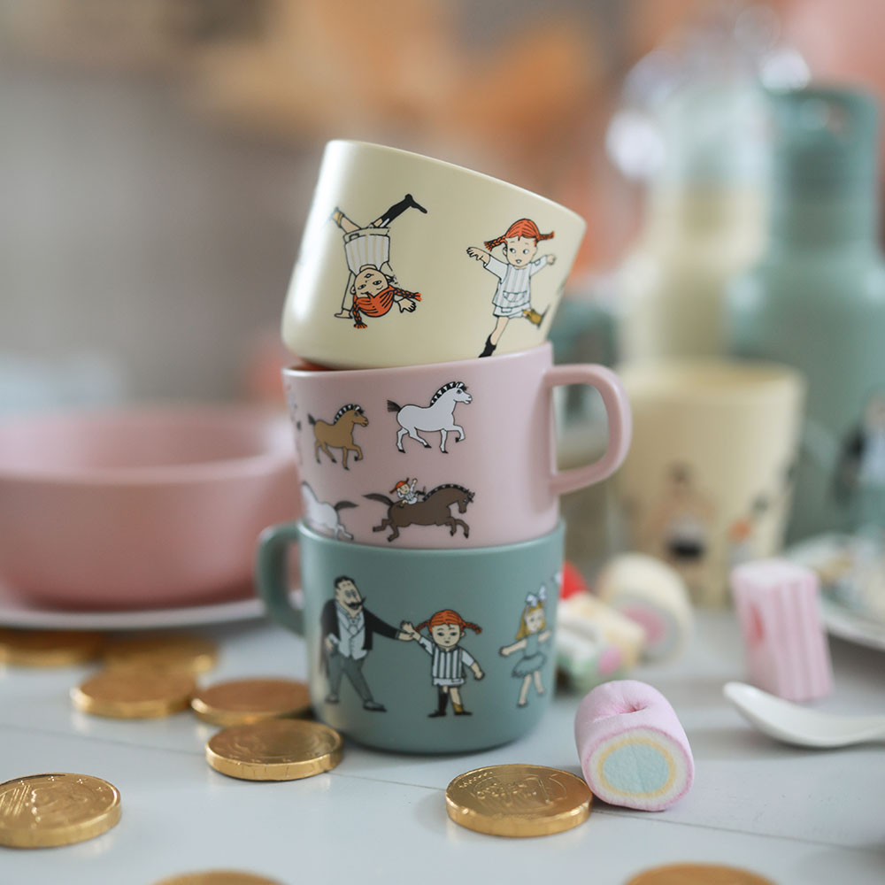 Rätt Start Pippi Circus-krus med hank pink