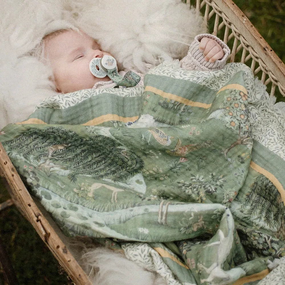 Elodie Muslin Tæppe Owl & Willow