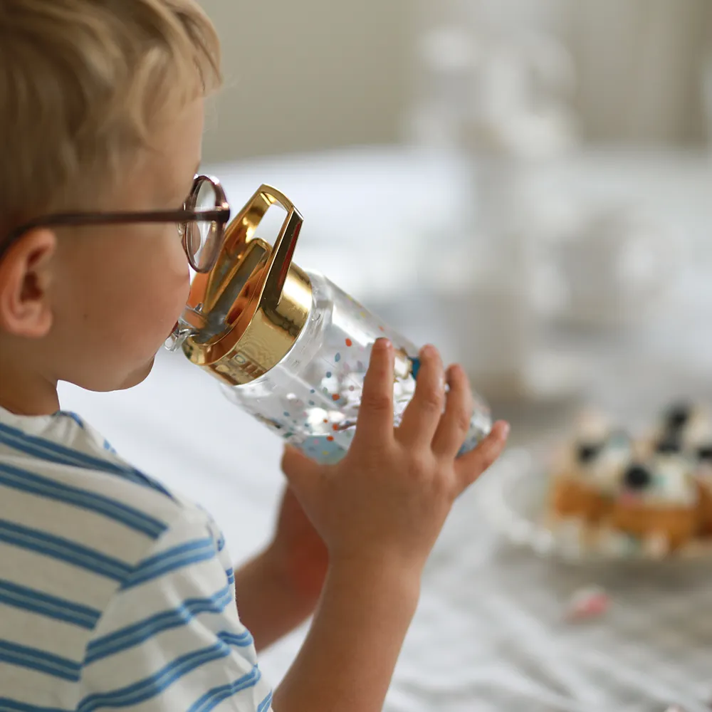 Rätt Start Pippi Födelsedag vandflaske i plast guld