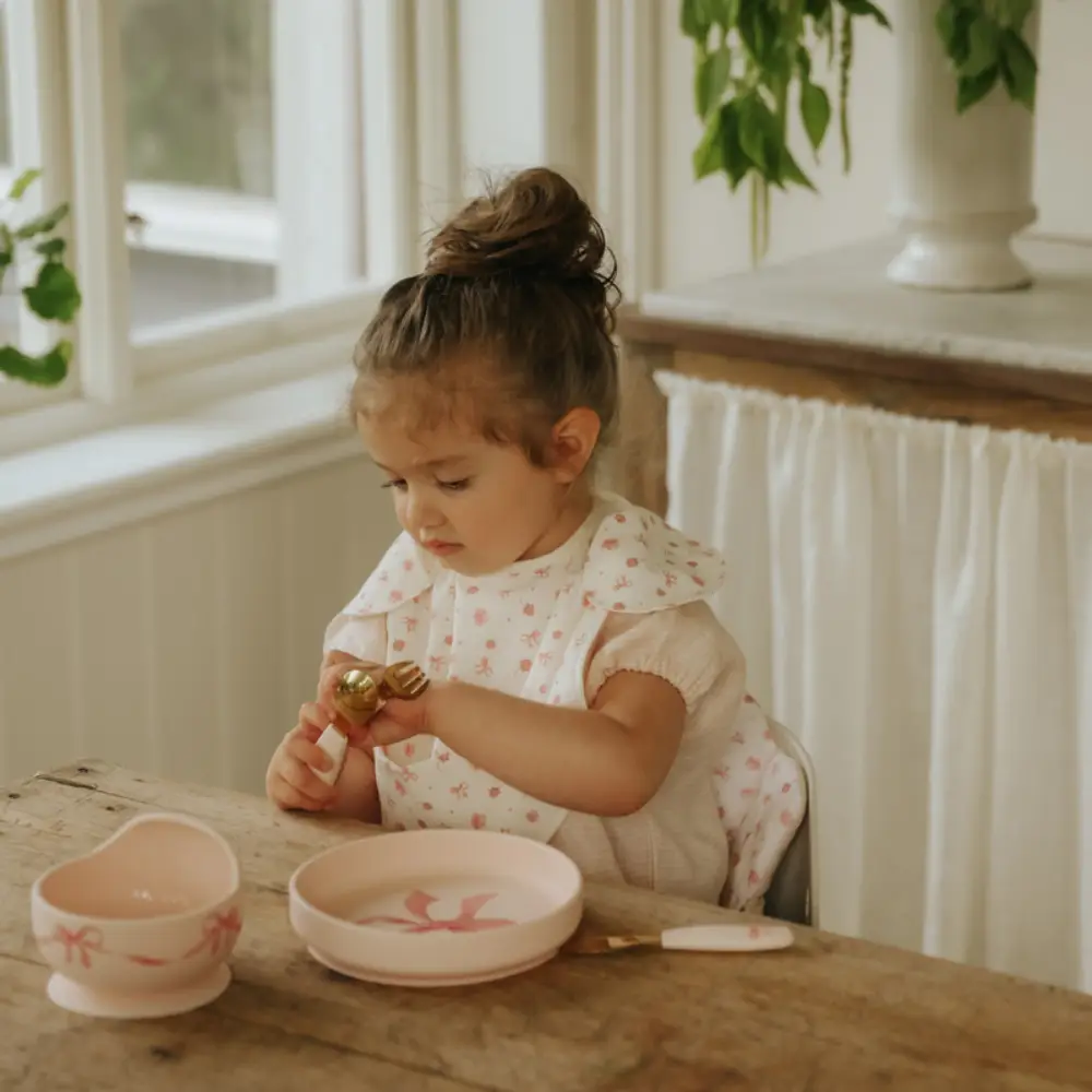 Elodie silikoneskålsæt Rosy Bow