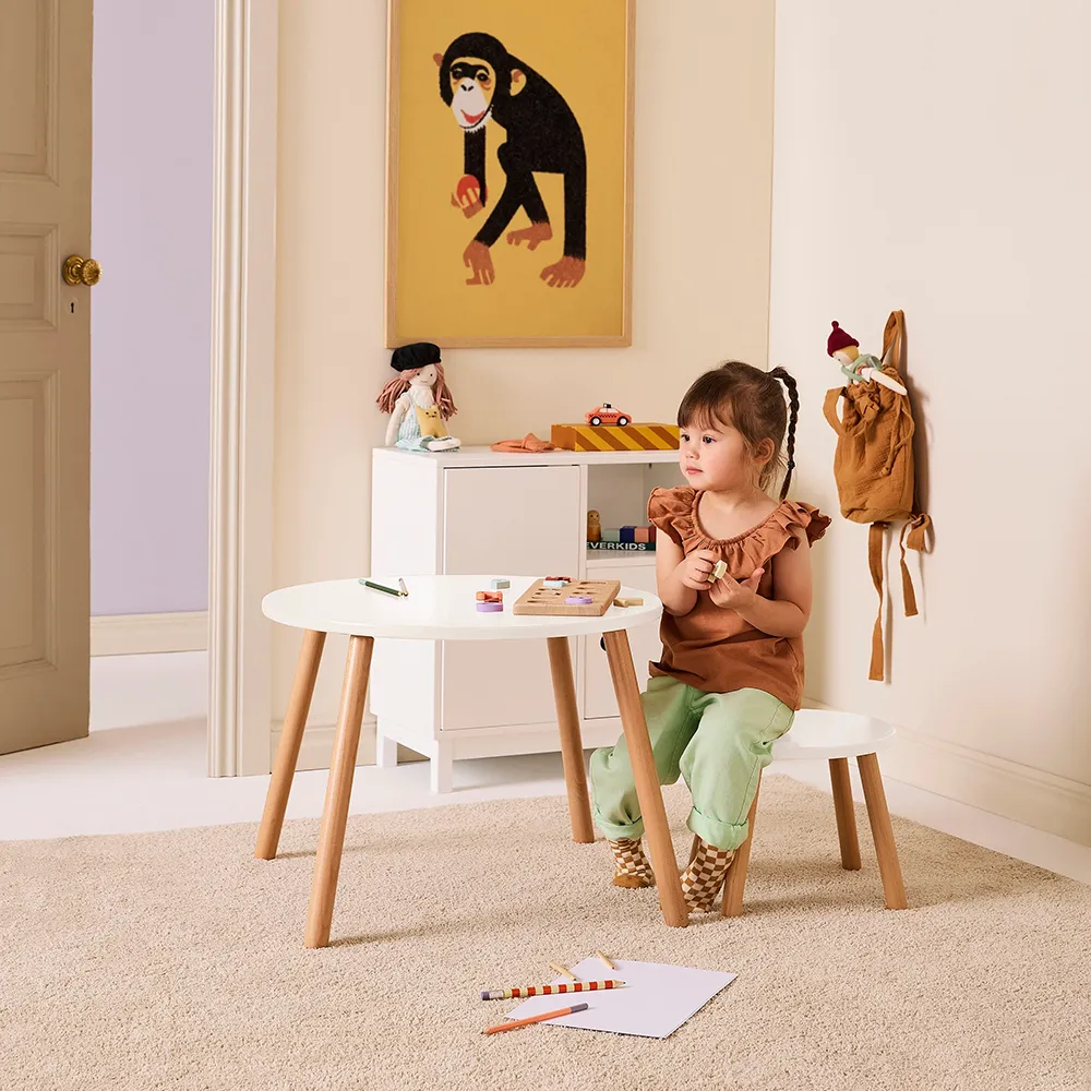 Kids Concept Bord og skamler hvid