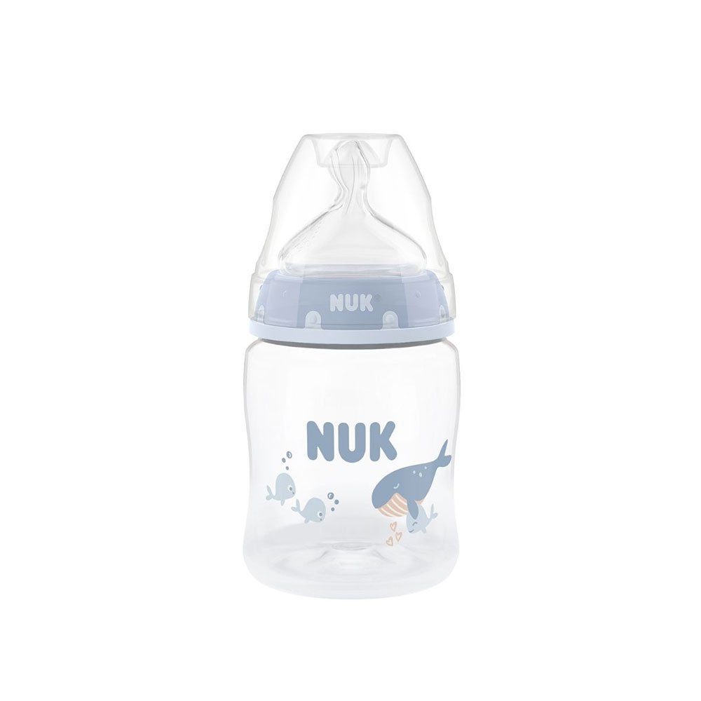 NUK First Choice Sutteflaske 150 ml Whale 0 mdr.+