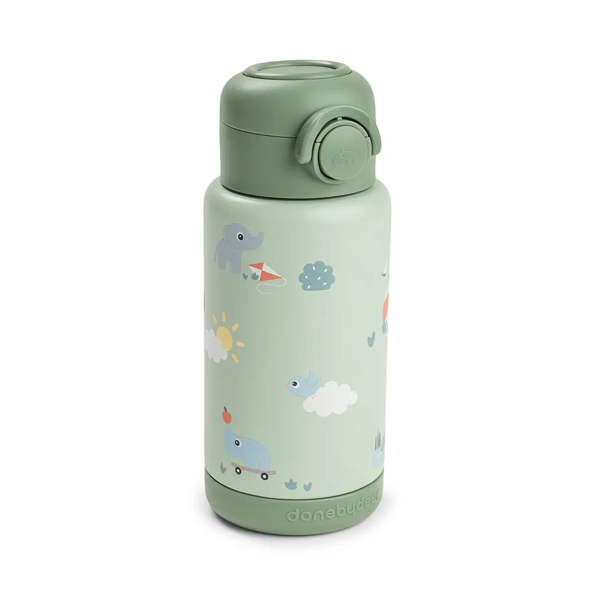 Done by Deer isoleret drikkeflaske med sugerør Playground Green 340 ml