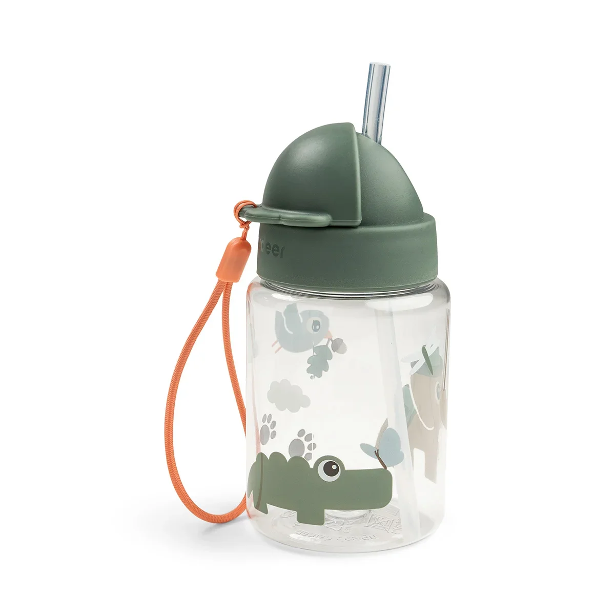 Done by Deer drikkeflaske med sugerør Tiny Trails grøn 280 ml