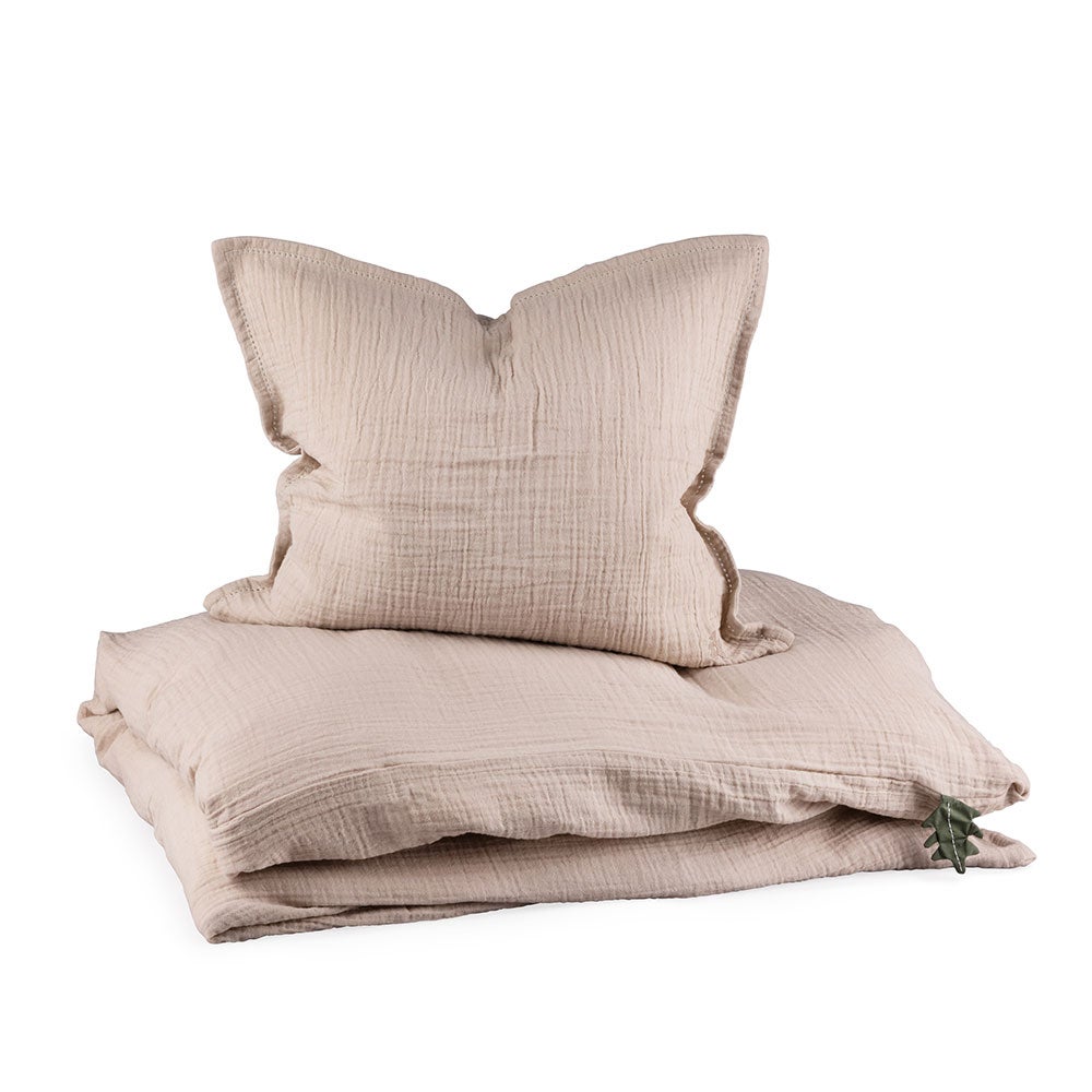 Sebra Sengetøj junior musselin seabreeze beige