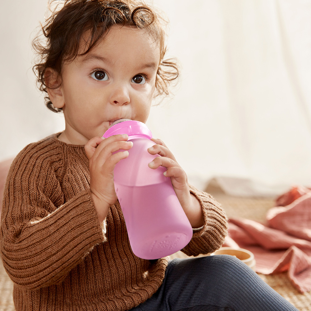 Everyday Baby sutteflaske med varmeføler Healthy + 240 ml - Cerise pink