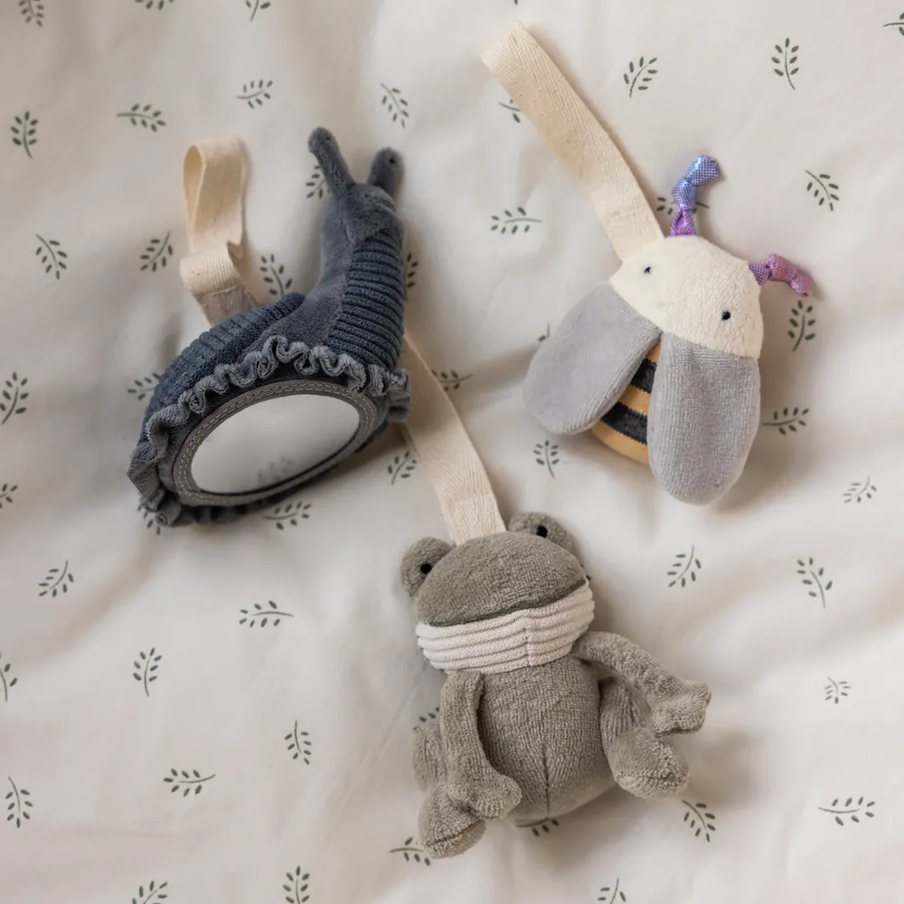 Sebra Aktivitetslegetøj 3 stk frø/bi/snegl