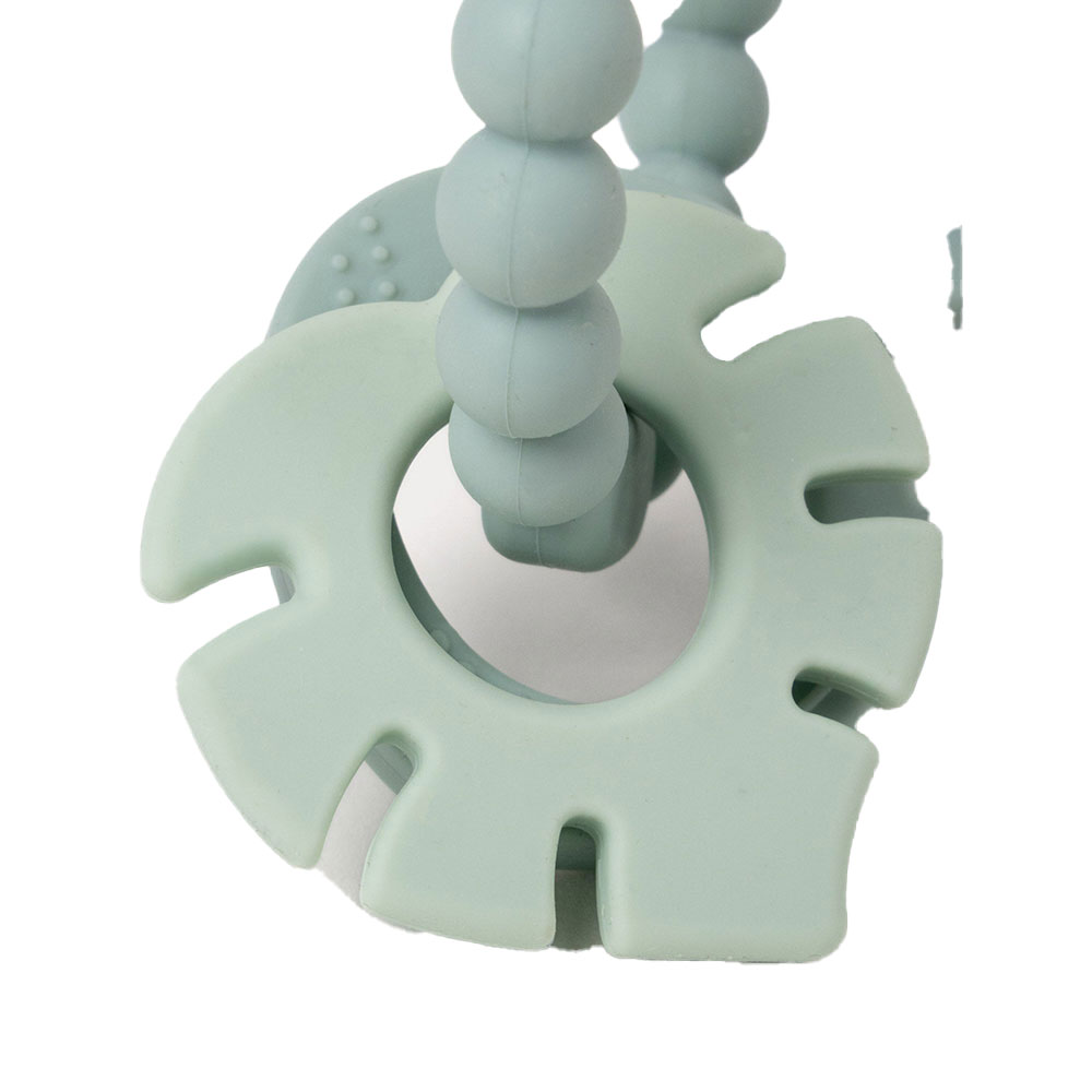 Teddykompaniet Bidering i silikone & træ lindeblomsgrøn