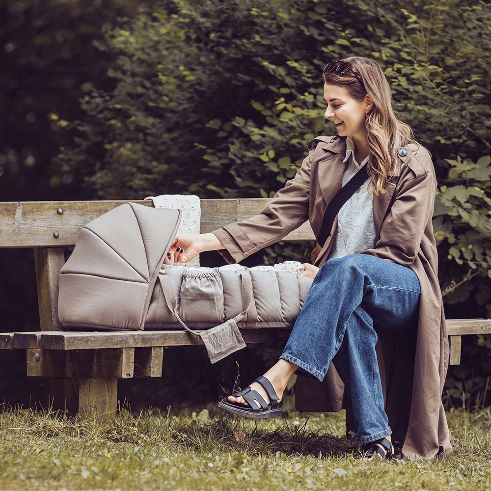 Sebra solsejl til 3-i-1 Babynest Jetty Beige
